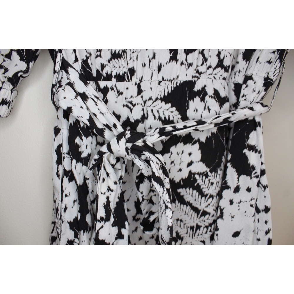 Zara NWT Floral Buttoned & Belted Mini Dress Small - Picture 5 of 9